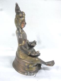 Ancien Bouddha Sculpture En Bronze Statue Asiatique Chine Chinese