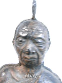 Ancien Bouddha Sculpture Statue Religieuse Platre Religious Buddha