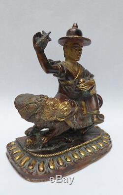 Ancien Bronze Népalais Divinité Damchen Lion Népal Bouddhisme 19ème