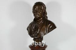 Ancien Bronze Signé F. Barbedienne & Collas Benjamin Franklin bronze tournant