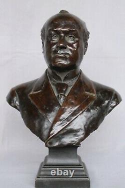 Ancien Bronze Signé L. CHAVALLIAUD Buste Portrait Fondeur E. GRUET JEUNE PARIS
