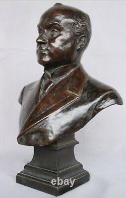 Ancien Bronze Signé L. CHAVALLIAUD Buste Portrait Fondeur E. GRUET JEUNE PARIS