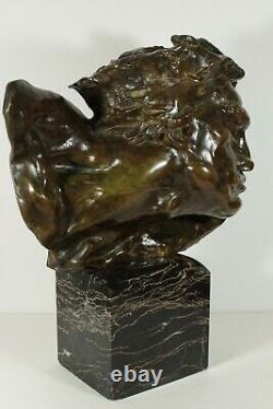 Ancien Bronze Signé VERMARE Le RHÔNE Art Nouveau 1900 Médaille D'honneur