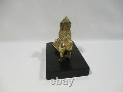 Ancien Bronze Statue Sculpture Animaliere Chien Presse Papier Antique Bronze Dog