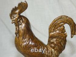 Ancien Bronze animalier patine dorée coq signé P. J Mène (1810-1879)