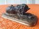 Ancien Bronze Chien Au Rat Alfred Jacquemart 1824/1896