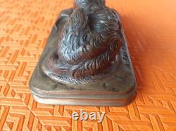 Ancien Bronze chien au rat Alfred jacquemart 1824/1896