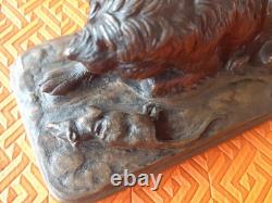 Ancien Bronze chien au rat Alfred jacquemart 1824/1896