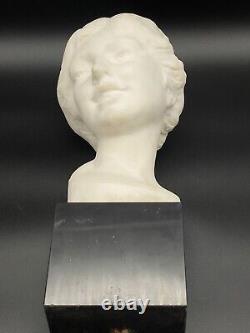 Ancien Buste De Femme En Marbe Signé Tersigny