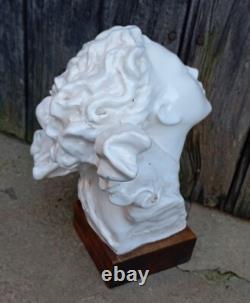 Ancien Buste de Femme Céramique ART DÉCO Sculpture Statue signée era Adnet