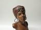 Ancien Buste De Femme Mauresque En M&eacute;tal Color&eacute; Sign&eacute; Villanis Art Nouveau