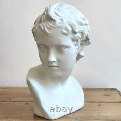 Ancien Buste en Plâtre Eros d'après Grec Antique 24 cm Début XXème