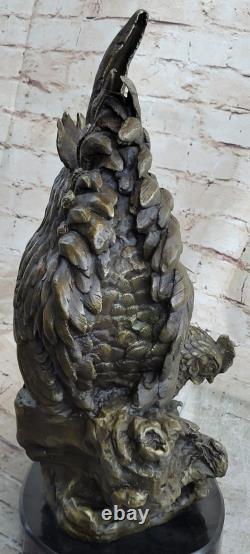 Ancien Fonte Bronze Coq Statue / Figurine Vienne Autriche Sculpture Art Déco