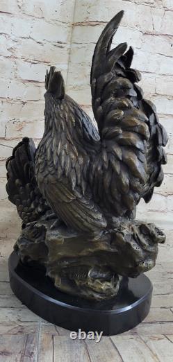 Ancien Fonte Bronze Coq Statue / Figurine Vienne Autriche Sculpture Art Déco