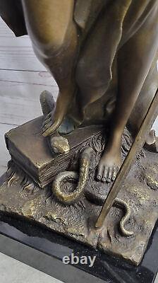 Ancien Grec Déesse Themis / Store Dame Justice Bronze / Résine Statue Ouvre