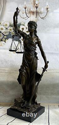 Ancien Grec Déesse Themis / Store Dame Justice Bronze / Résine Statue Ouvre Nr