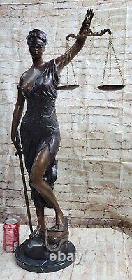 Ancien Grec Déesse Themis Store Dame Justice Bronze Statue 91cm 36 Chair