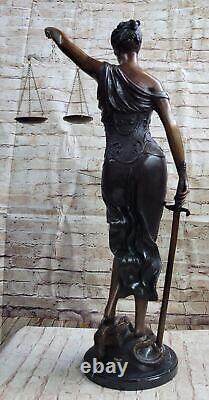 Ancien Grec Déesse Themis / Store Dame Justice Bronze/Statue 91cm/36 Chair Nr