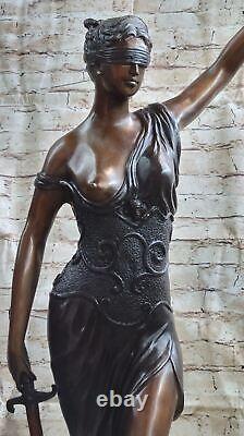 Ancien Grec Déesse Themis / Store Dame Justice Bronze/Statue 91cm/36 Chair Nr