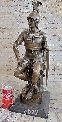 Ancien Grec Empereur Bronze Marbre Sculpture Figurine Statue Figurine Art Marbre