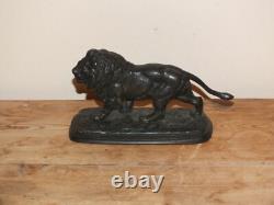 + Ancien Lion en bronze XIXè, sujet animalier signé de Gericke +