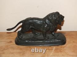 + Ancien Lion en bronze XIXè, sujet animalier signé de Gericke +