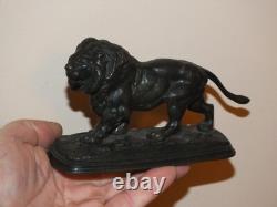 + Ancien Lion en bronze XIXè, sujet animalier signé de Gericke +
