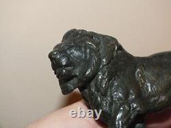 + Ancien Lion en bronze XIXè, sujet animalier signé de Gericke +