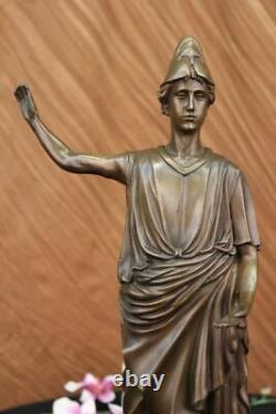 Ancien Mâle Bronze Métal Classique Art Grec Romain Sculpture Statue Art Déco