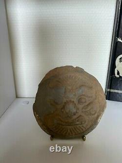 Ancien Masque Précolombien Maya avec représentation Rare terre cuite Terracotta