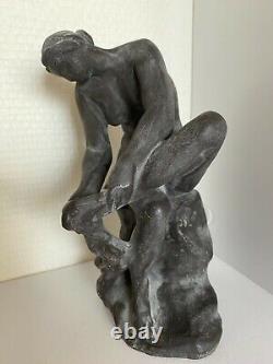 Ancien Moulage du Musée du Louvre Rare Statue Sculpture Baigneuse de Dalou