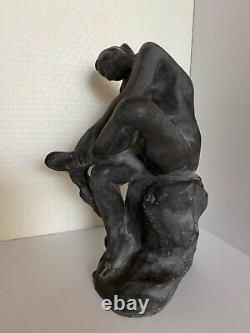 Ancien Moulage du Musée du Louvre Rare Statue Sculpture Baigneuse de Dalou