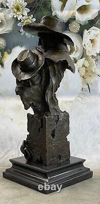 Ancien Ouest Love Entre Père Et Son Bronze Art Déco Sculpture Statue Cadeau Déco