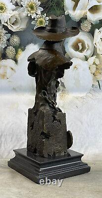 Ancien Ouest Love Entre Père Et Son Bronze Art Déco Sculpture Statue Cadeau Déco