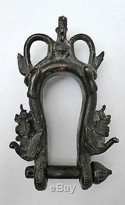 Ancien PORTE CLOCHE bronze BIRMANIE CHIMERES 19ème siècle