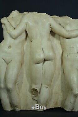 Ancien Plâtre Sculpture Femme nue 3 graces antique Rodin Lorenzi louvres Vénus