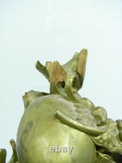 Ancien Sage Chinois Sculpture Bois Statue Personnage Tortue Art Asiatique