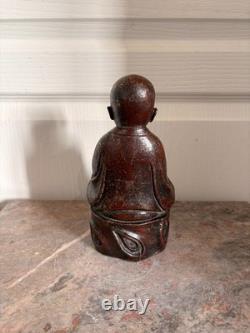 Ancien Sculpture BOUDDHA Enfant Garçon Bouddhisme Moine Tibétain Bronze Fonte 19