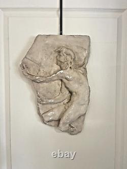 Ancien Sculpture KAIROS d'après LYSIPPE Bas Relief Mythologie Grec 46 cm