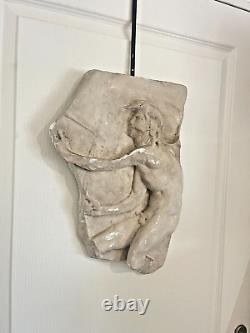 Ancien Sculpture KAIROS d'après LYSIPPE Bas Relief Mythologie Grec 46 cm