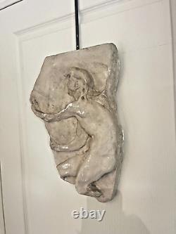 Ancien Sculpture KAIROS d'après LYSIPPE Bas Relief Mythologie Grec 46 cm