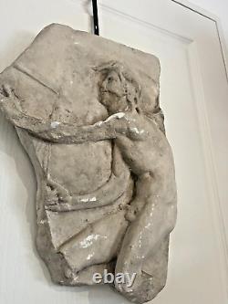 Ancien Sculpture KAIROS d'après LYSIPPE Bas Relief Mythologie Grec 46 cm
