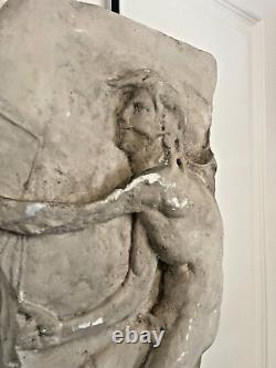Ancien Sculpture KAIROS d'après LYSIPPE Bas Relief Mythologie Grec 46 cm