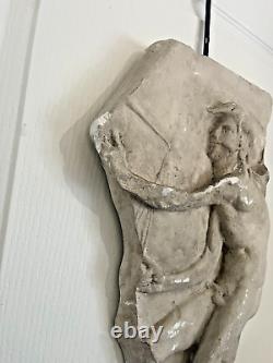 Ancien Sculpture KAIROS d'après LYSIPPE Bas Relief Mythologie Grec 46 cm