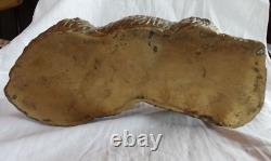 Ancien Sculpture Statue Vide Poche Jardinière Chat Laiton Old Brass Cat