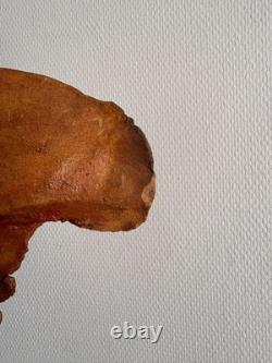 Ancien Sculpture Terre Cuite Ange Victoire Signé Sur Socle Expressionniste