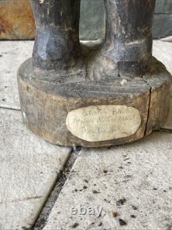 Ancien Statue Sculpture Art Africain Feminine Tribal Primitif Baoulé Cote Ivoire