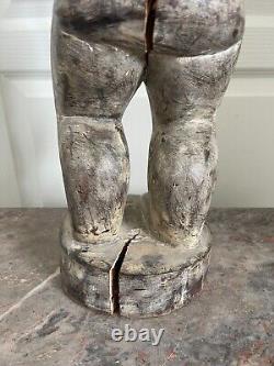 Ancien Statue Sculpture Art Africain Feminine Tribal Primitif Baoulé Cote Ivoire