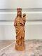 Ancien Statue Sculpture Bois Vierge Marie Jésus Reims Signé Lucien Pessey 24cm