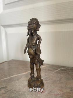 Ancien Statue Sculpture Fétiche Ancètre Tribal Tribu Art Africain Tikar 16cm